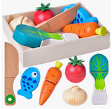 Wooden Pretend Cutting Play Food Set