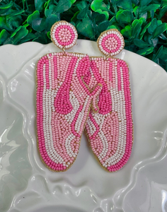 Designer Swoosh Sneaker Earrings- Hot Pink