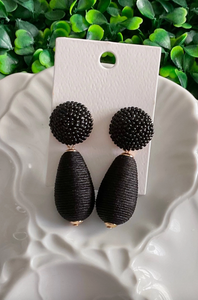 Dew Drop Earrings-Black