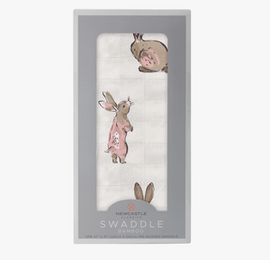 Baby Swaddle - Powder Pink Bunnies