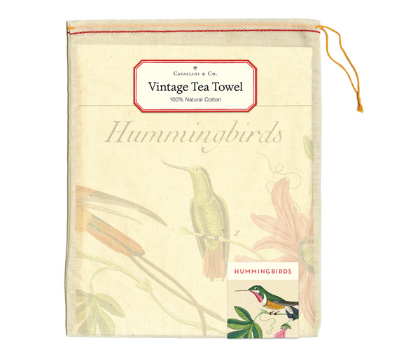 Hummingbirds Vintage Tea Towel