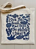 Love Birds & Bees Tote Bag