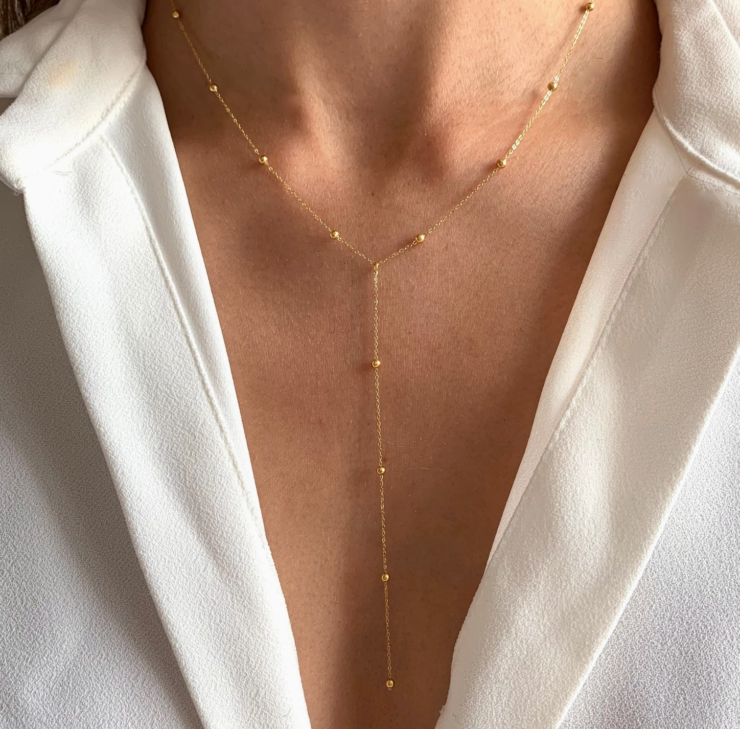 Women's Y Lasso Steel Ball Chain Necklace – Field Trip