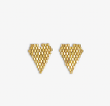 Ink & Alloy Esme Luxe Bead Heart Shape Post Earrings Gold
