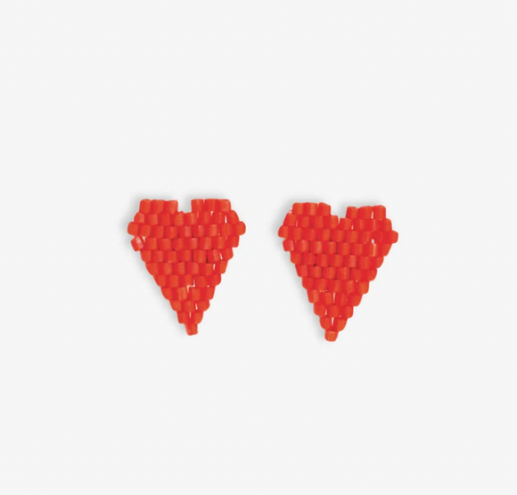 Ink & Alloy Esme Luxe Bead Heart Shape Post Earrings Gold
