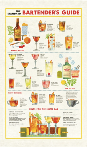 Bartender's Guide Tea Towel